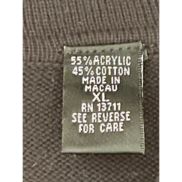 Brandini Mens Black Long Sleeve 2-Button Polo Lightweight Sweater Size XL - Picture 6 of 7